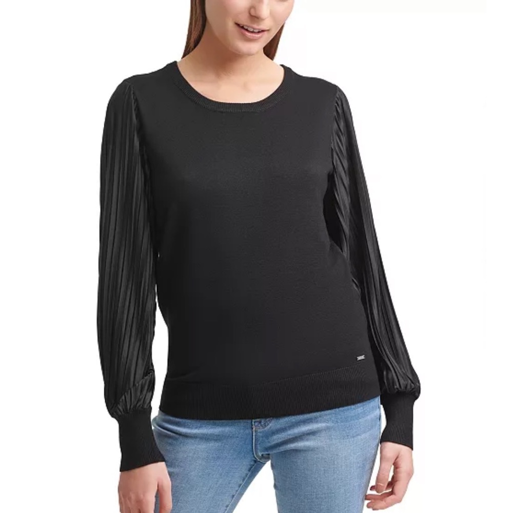 DKNY‎ Pleated Sleeve Sweater